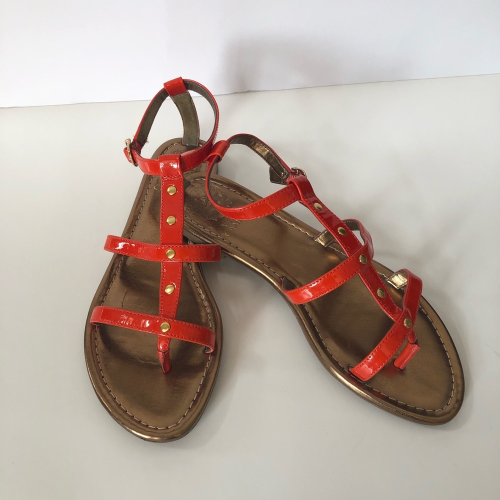 Vince Camuto Orange Patent Leather Sandals